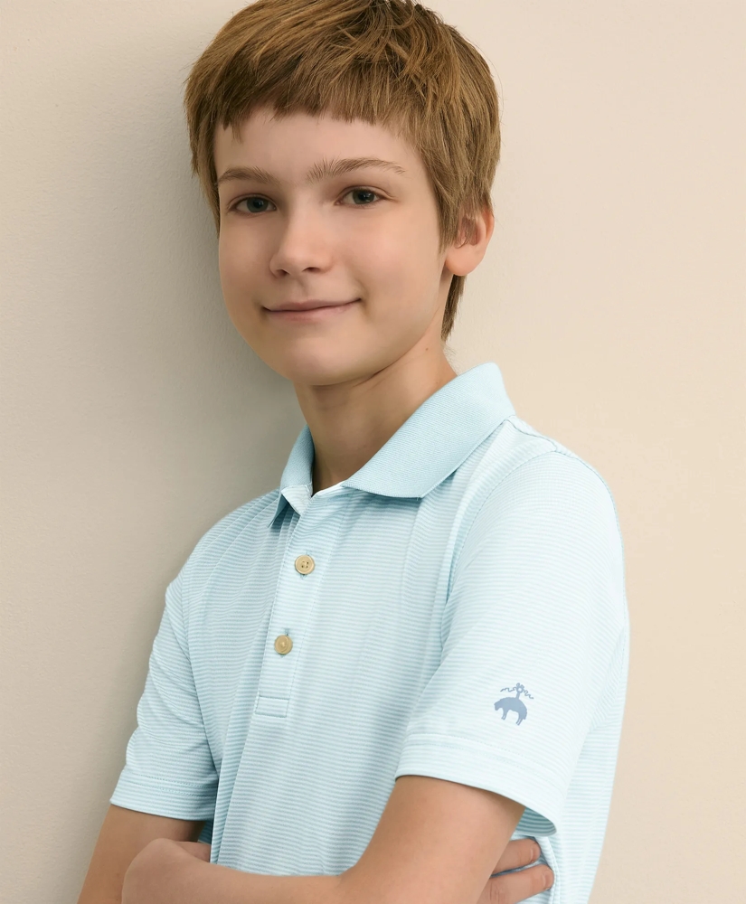 Boys Performance Series Micro-Stripe Polo, image 3