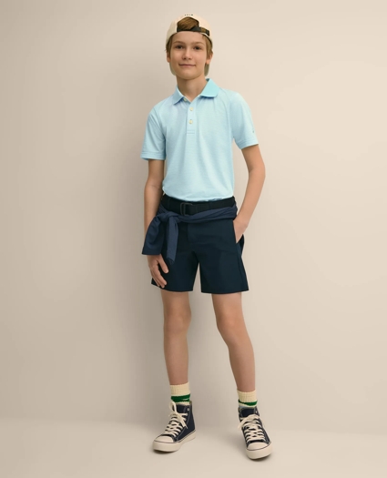 Boys Performance Series Micro-Stripe Polo, image 6