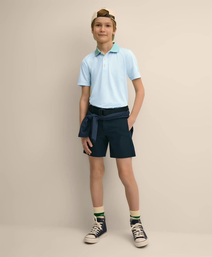 Boys Performance Series Micro-Stripe Polo, image 6