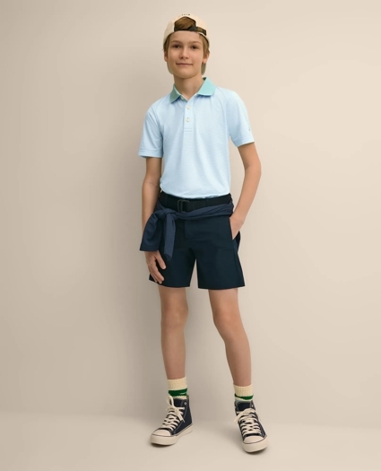 Boys Performance Series Micro-Stripe Polo, image 6