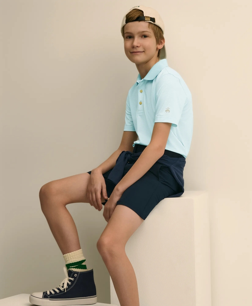 Boys Performance Series Micro-Stripe Polo, image 7