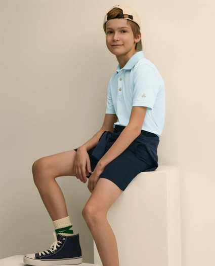 Boys Performance Series Micro-Stripe Polo, image 7
