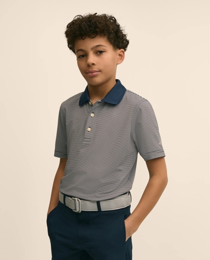 Boys Performance Series Micro-Stripe Polo, image 1