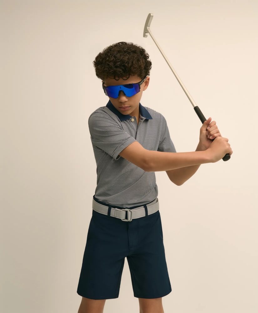 Boys Performance Series Micro-Stripe Polo, image 5
