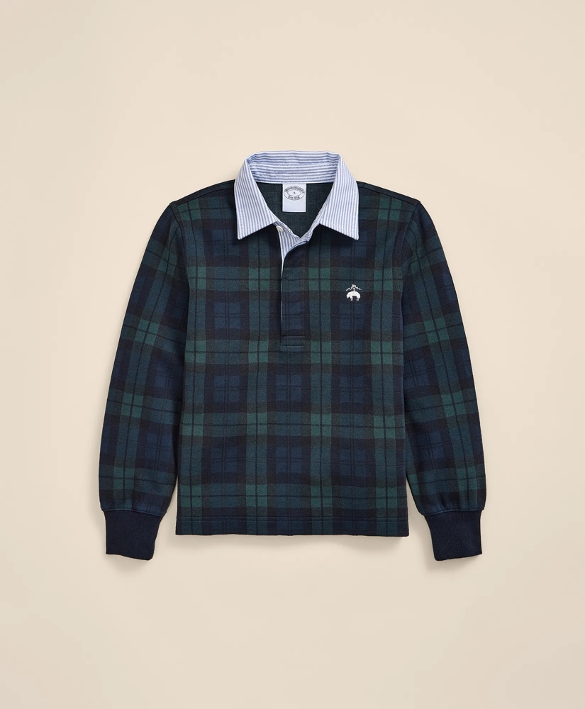 Boys Cotton Black Watch Rugby Shirt, image 2
