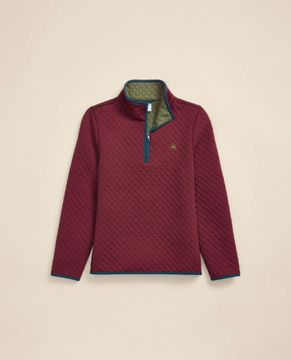 Boys Cotton Blend Quilted Quarter-Zip, image 2