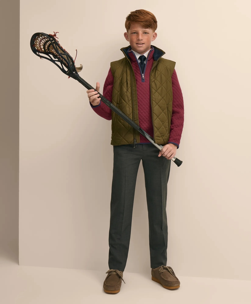 Boys Cotton Blend Quilted Quarter-Zip, image 4