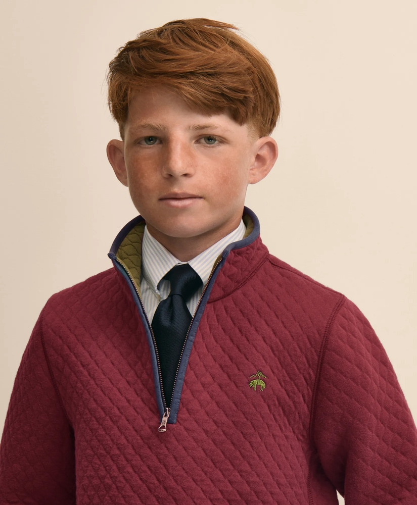 Boys Cotton Blend Quilted Quarter-Zip, image 5