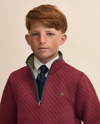 Boys Cotton Blend Quilted Quarter-Zip, image 5