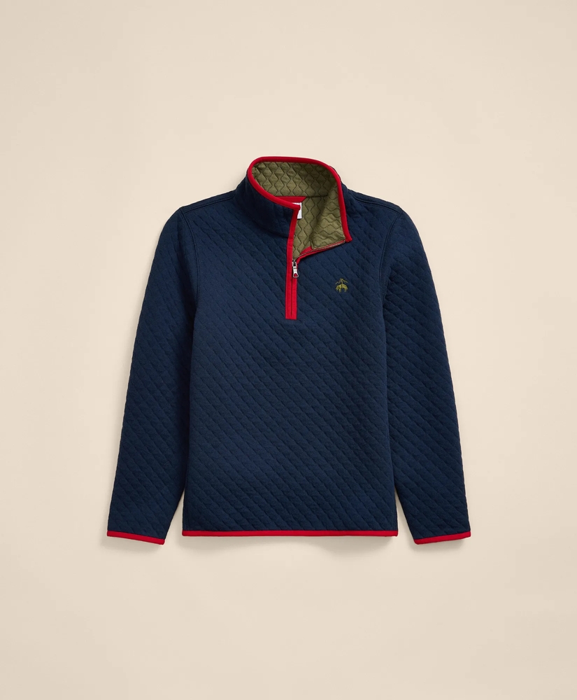 Boys Cotton Blend Quilted Quarter-Zip, image 2