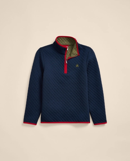 Boys Cotton Blend Quilted Quarter-Zip, image 2
