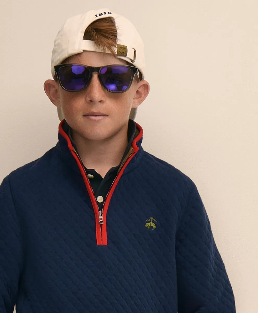Boys Cotton Blend Quilted Quarter-Zip, image 4