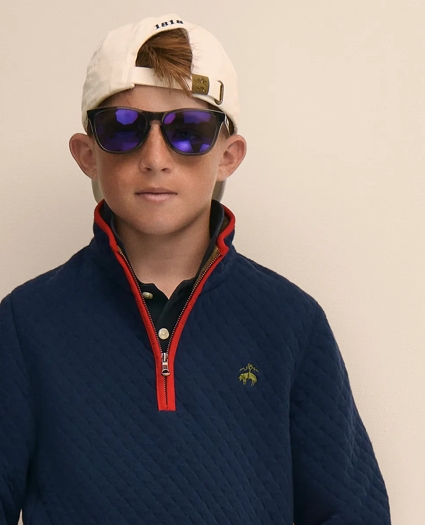 Boys Cotton Blend Quilted Quarter-Zip, image 4