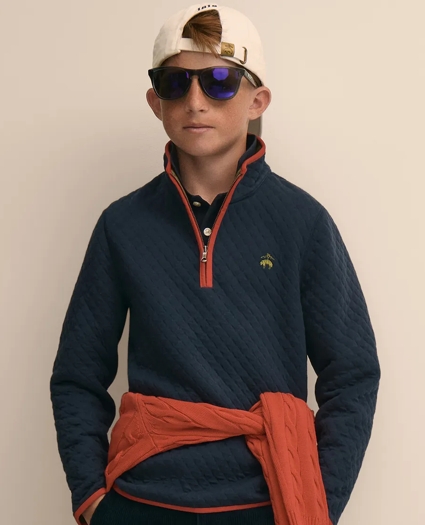 Boys Cotton Blend Quilted Quarter-Zip, image 5