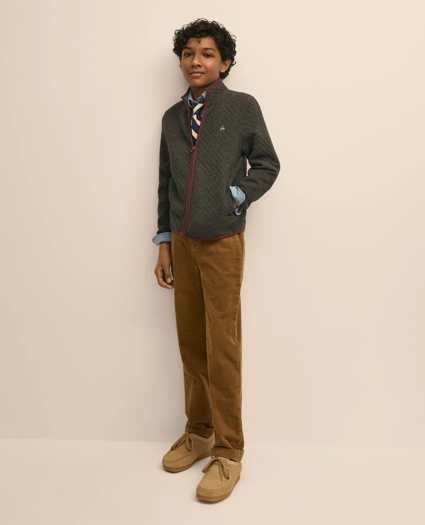 Boys Cotton Blend Quilted Full-Zip, image 2