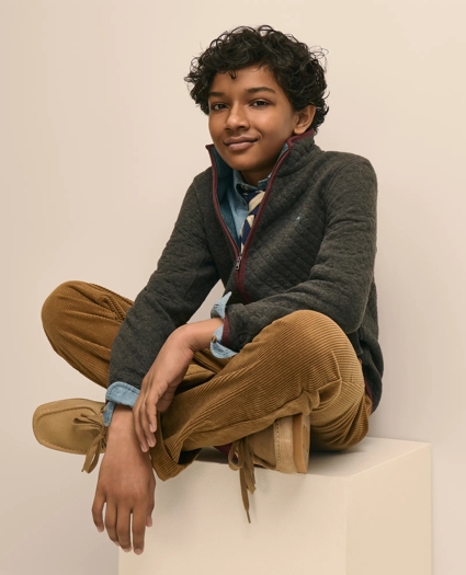 Boys Cotton Blend Quilted Full-Zip, image 4