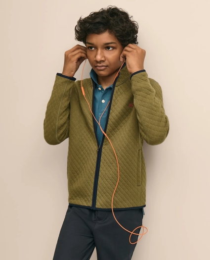 Boys Cotton Blend Quilted Full-Zip, image 1