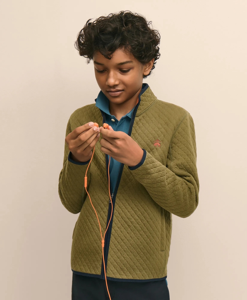 Boys Cotton Blend Quilted Full-Zip, image 3