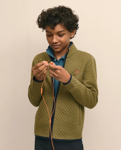 Boys Cotton Blend Quilted Full-Zip, image 3