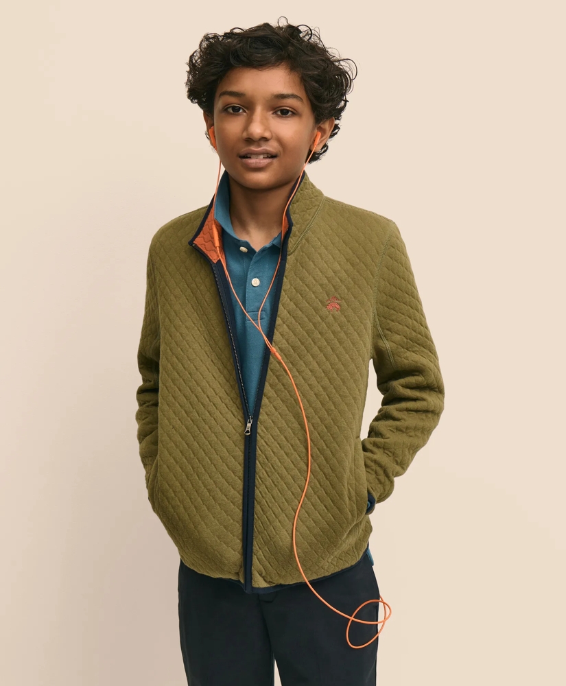 Boys Cotton Blend Quilted Full-Zip, image 4
