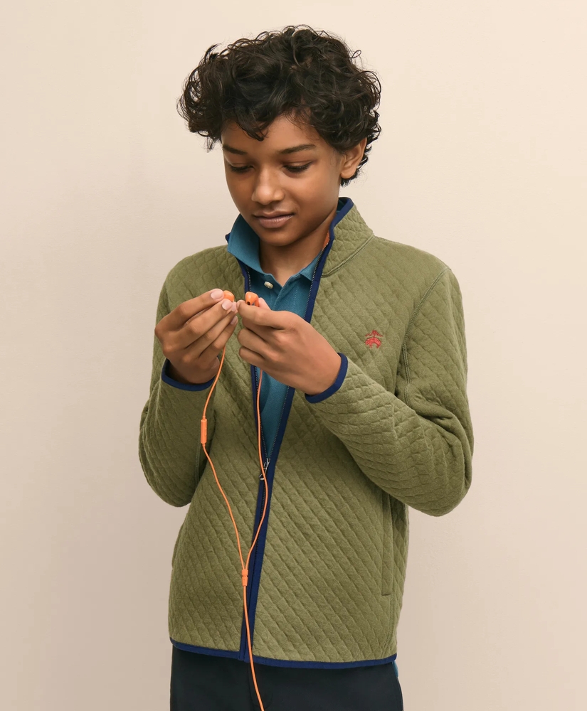 Boys Cotton Blend Quilted Full-Zip, image 5