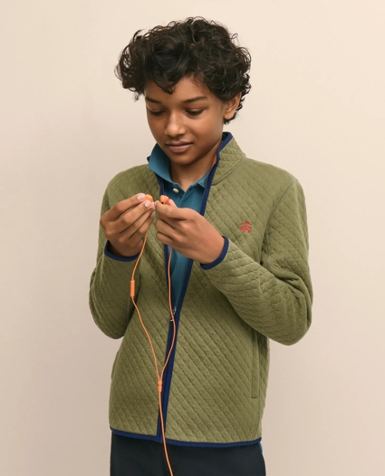 Boys Cotton Blend Quilted Full-Zip, image 5