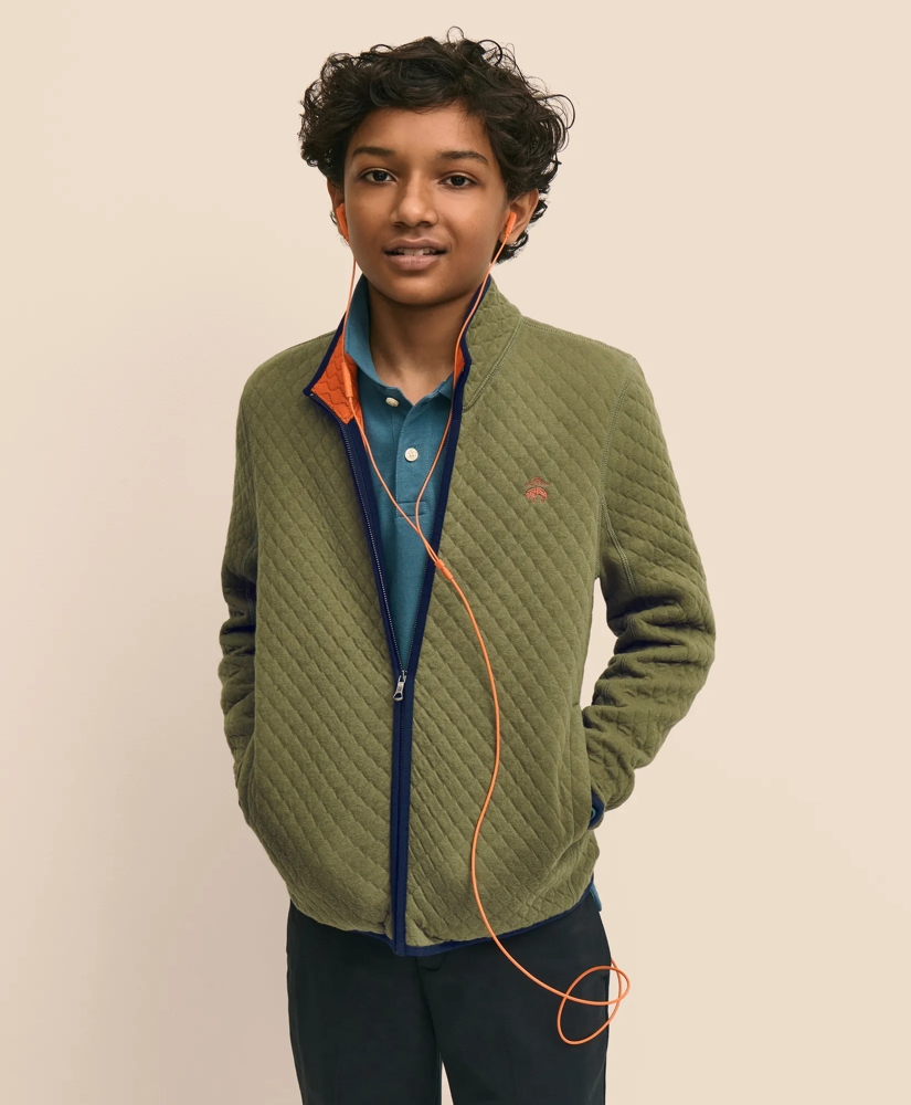 Boys Cotton Blend Quilted Full-Zip, image 6