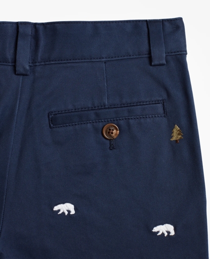 Boys Cotton-Blend Embroidered Pants, image 2