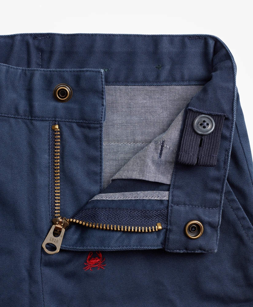 Boys Washed Cotton Embroidered Stretch Chinos, image 2