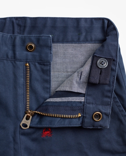 Boys Washed Cotton Embroidered Stretch Chinos, image 2