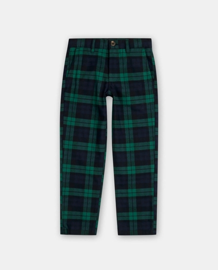 Boys Cotton Black Watch Tartan Pants, image 1