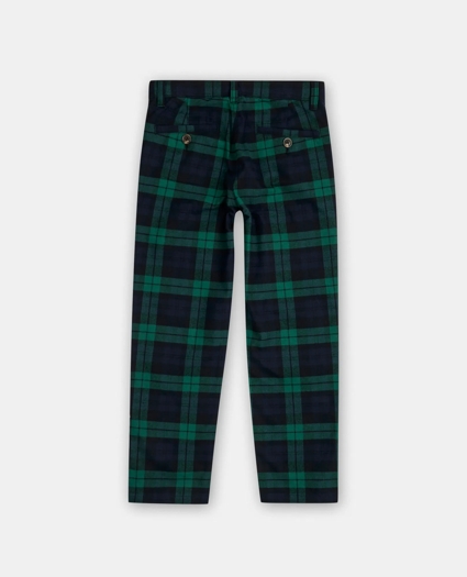 Boys Cotton Black Watch Tartan Pants, image 2