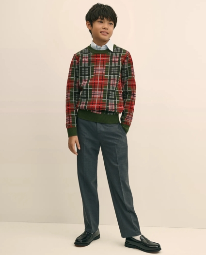 Boys Junior Wool-Blend Trousers, image 3