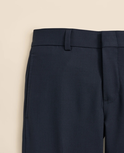 Boys Junior Plain-Front Wool Suit Pants, image 2