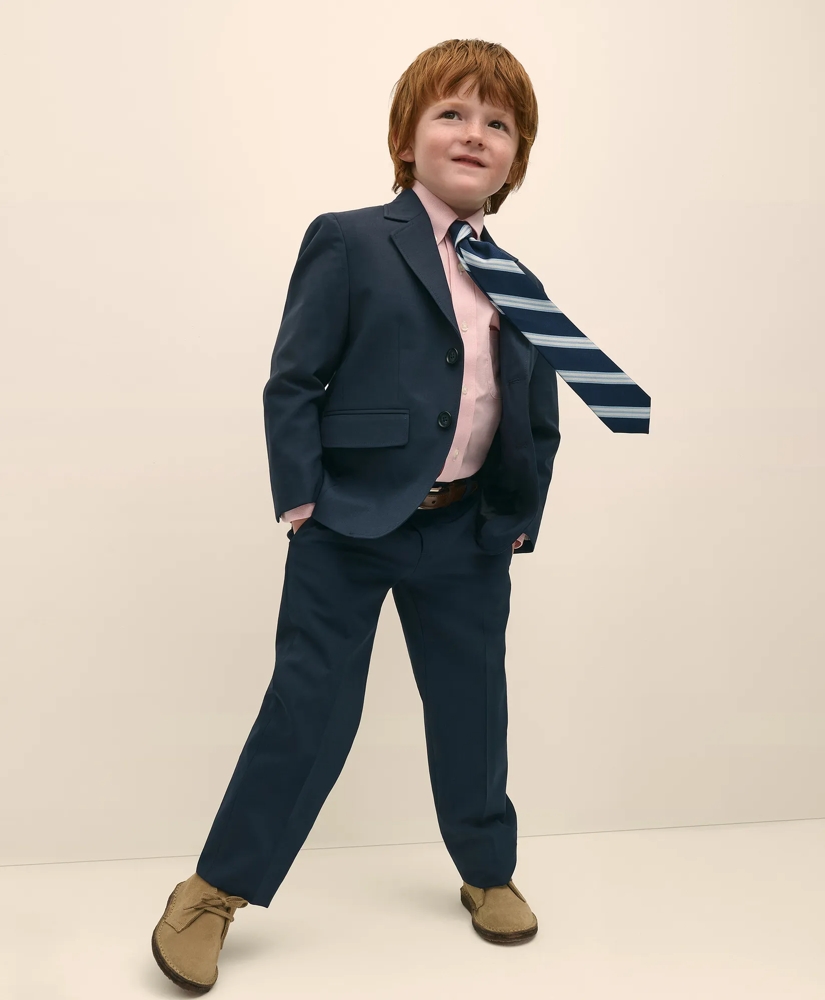 Boys Junior Plain-Front Wool Suit Pants, image 3