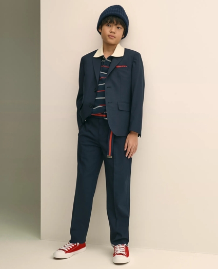 Boys Junior Plain-Front Wool Suit Pants, image 4
