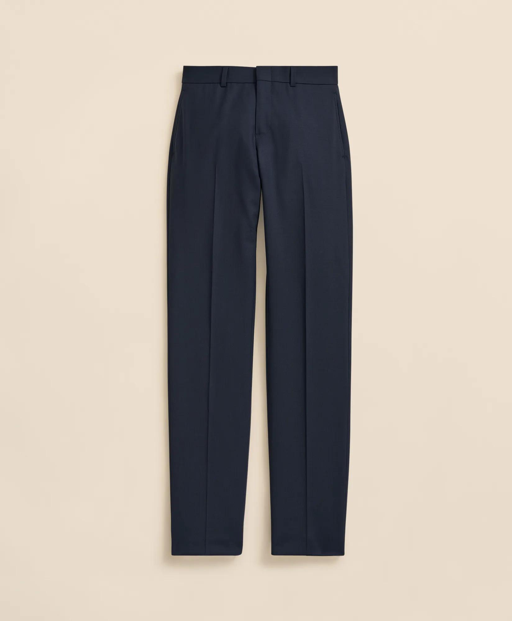 Prep Plain-Front Wool Suit Pants