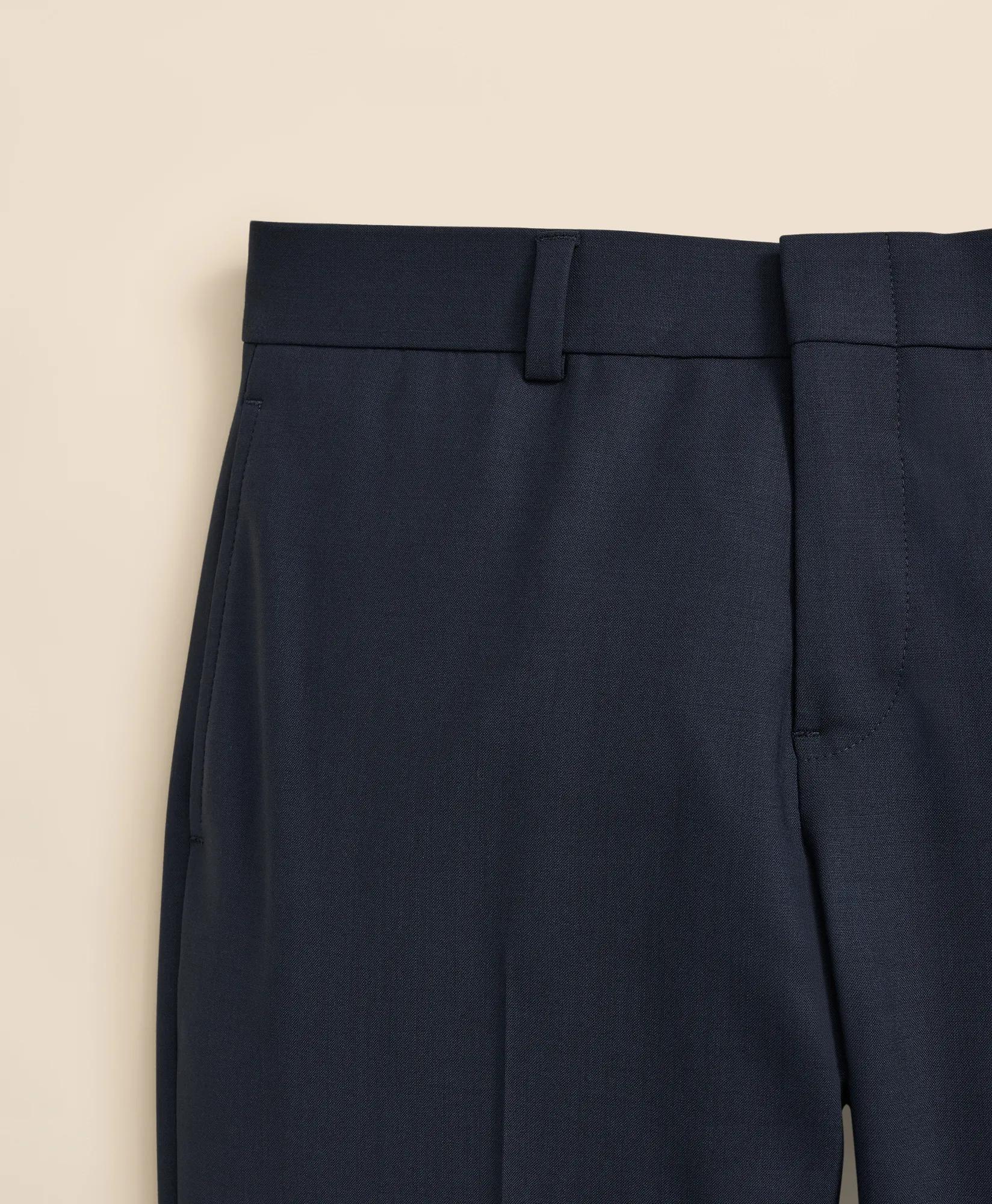 Prep Plain-Front Wool Suit Pants