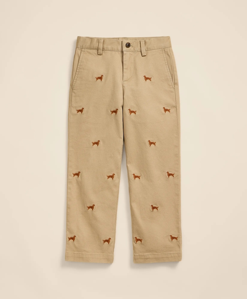 Boys Cotton Twill Irish-Setter Embroidered Pants, image 2