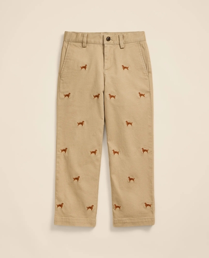 Boys Cotton Twill Irish-Setter Embroidered Pants, image 2
