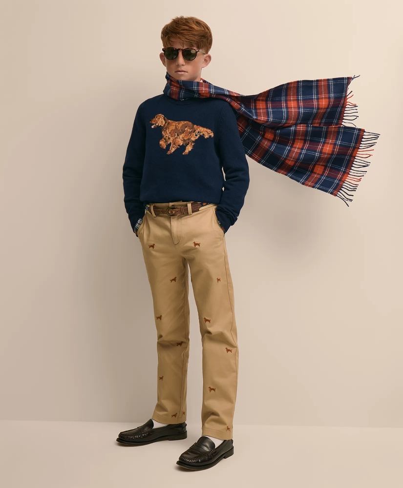 Boys Cotton Twill Irish-Setter Embroidered Pants, image 4