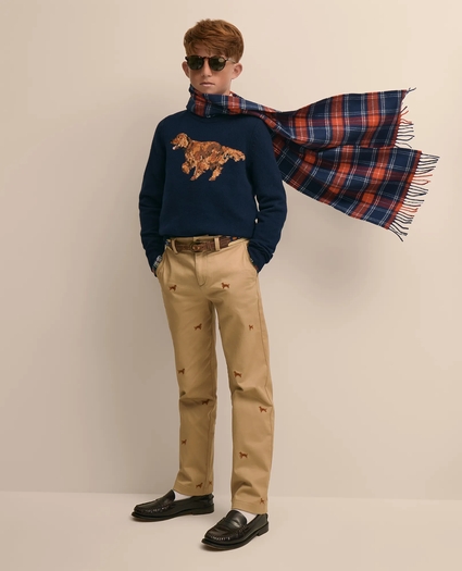 Boys Cotton Twill Irish-Setter Embroidered Pants, image 4