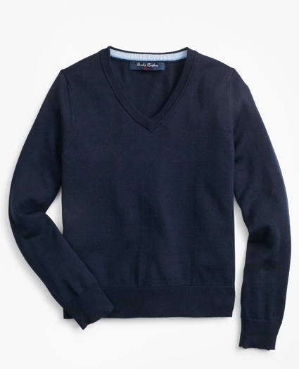 Boys Supima® Cotton V-Neck Sweater