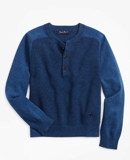 Boys Cotton Waffle Knit Henley