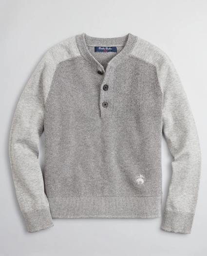 Boys Cotton Waffle Knit Henley