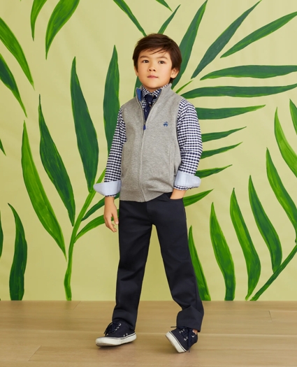 Boys Supima® Cotton-Blend Full-Zip Sweater Vest, image 2