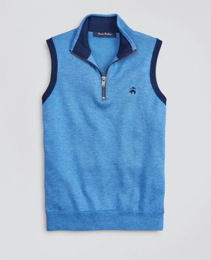 Boys Supima® Cotton-Blend Half-Zip Sweater Vest