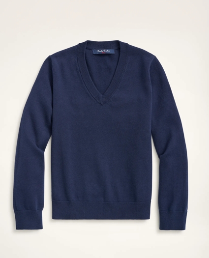Boys Cotton V-Neck Sweater, image 1