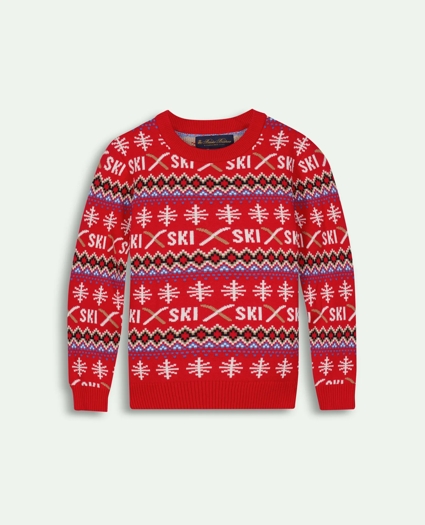 Boys Cotton Fair Isle Crewneck Sweater, image 1