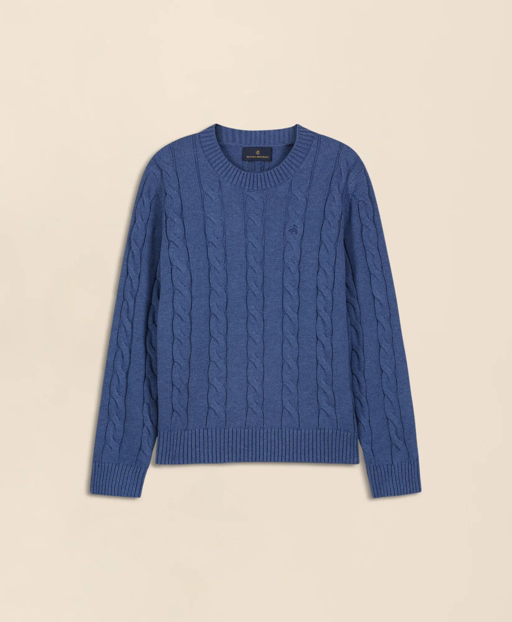 Boys Cotton Cable Knit Sweater, image 1